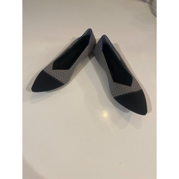 Rothys Black & Gray Pointed Toe Flats Size 12.5 - Picture 1 of 7